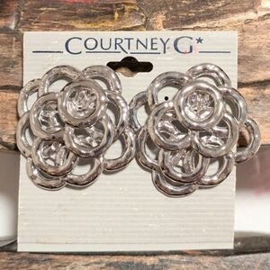 Silver Rose Earrings